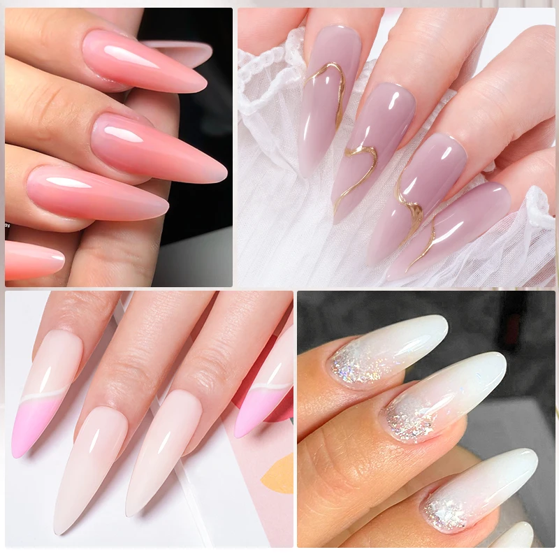 Mtssii 7ml Milky White Quick Extension Gel Nail Polish Nude Construct Hard Gel Semi Permanent Acrylic Extension Nail Art Varnish 4