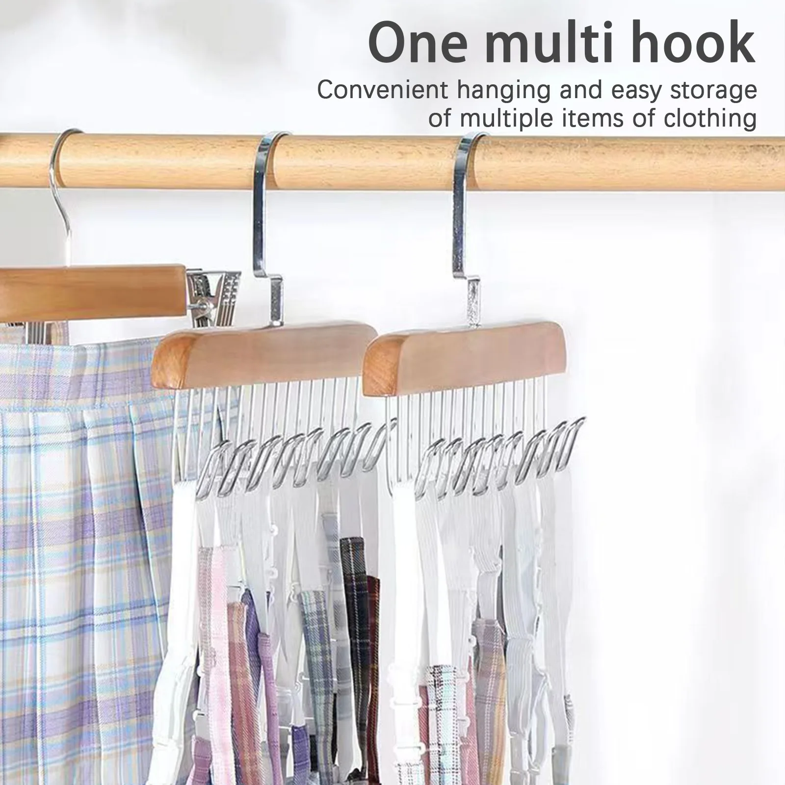 Clothes Hanger Multiple Hooks Women Storage Bra Scarf Organizer Men Tie Belt For Home Wardrobe