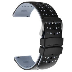 Universal Silicone Watch Strap - 20mm/22mm - Premium Replacement Band for Sports and Smart Watches (Black Gray)