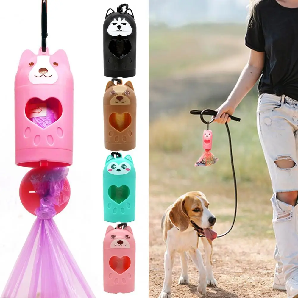 Dog Poop Bag Holder Pet Picker Bottom Opening Pet Picker Poop Dispenser with Carabiner For Outdoor Travel Hiking Dog Bag Holder