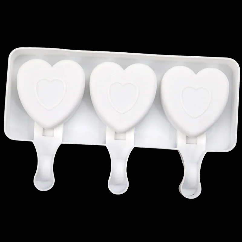3 Cavity Love Cat's Claw Ice Cream Mould Food Grade Silicone Heart-Shaped DIY Chocolate Baking Pudding Mold Kitchen Accessories