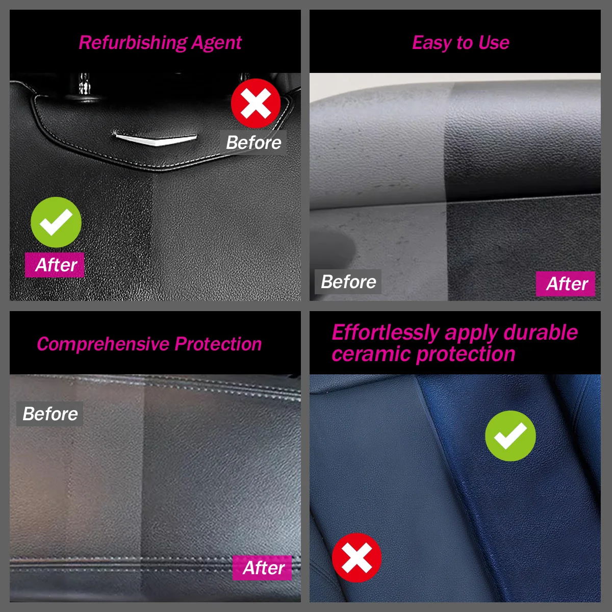 Auto ceramic coating liquid 300ml leather coating interior detailer leather restorer quick coat for car interior refurbish renovator