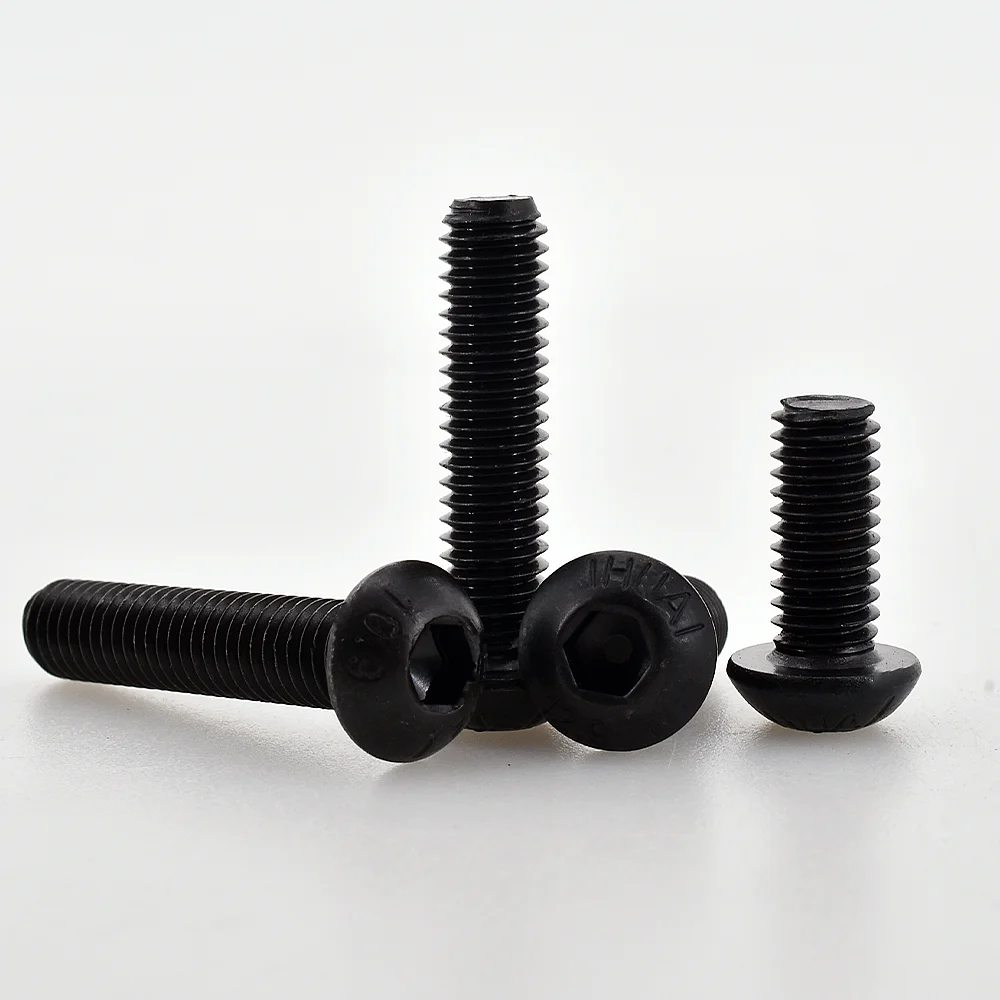 Hexagon Socket Head Screw 10-200pcs ISO7380 M2-M8 Black Grade 10.9 Steel Button Head Allen Bolt