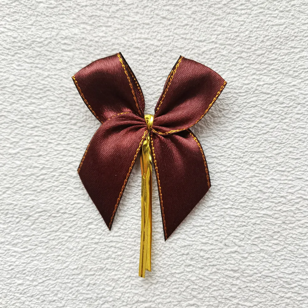Pink Bowknot Twist Ties for DIY Bakery and Wedding Decorations