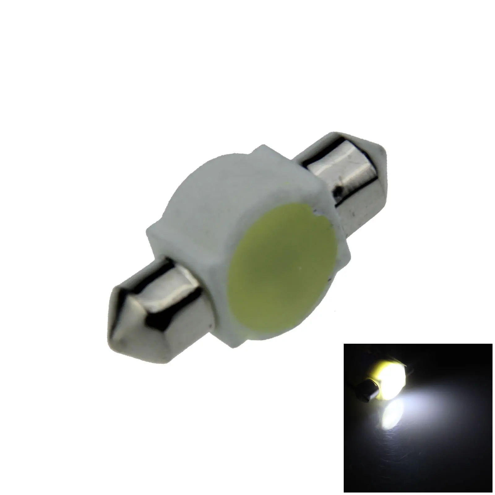 

1x White AUTO 31MM Festoon Lamp Number plate Light 1 Emitters COB LED 32mm I014-W