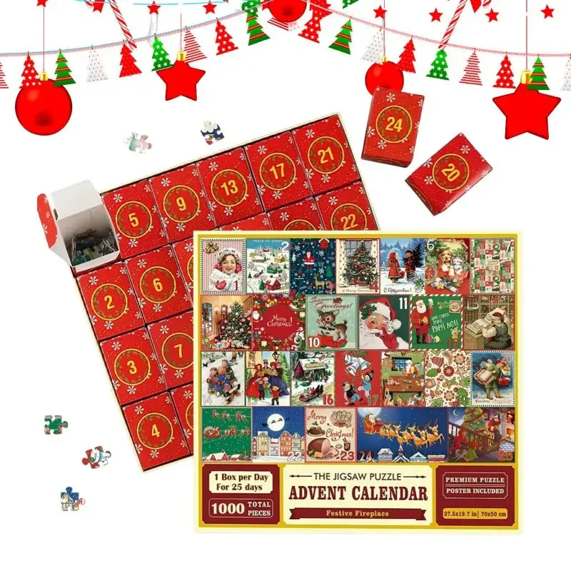 Christmas Advent Calendar Puzzle Toys 24 Days Christmas Advent Calendar Christmas Gift for Kids Teens Countdown Calendar