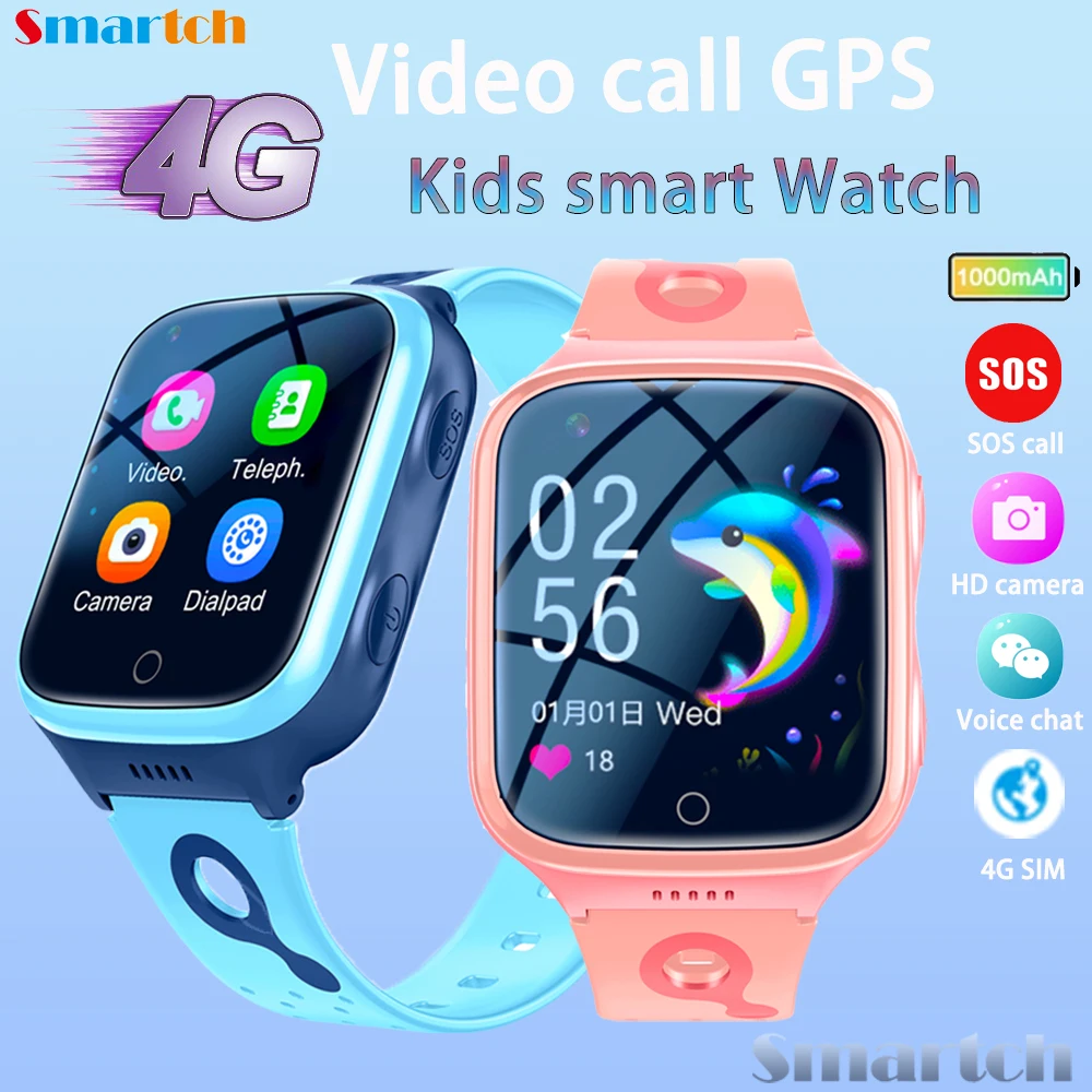 

2024 New 4G Kids Smart Watch Camera SOS Waterproof GPS WIFI Video Call Monitor Tracker Location LBS Smartwatch Children Watch