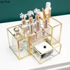Glass Phnom Penh Cosmetic Storage Box Lipstick Stand Makeup Brush Bucket Pen Holder Makeup Tool Storage Rack Cosmetic Organizer 2