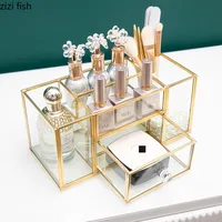 Glass Phnom Penh Cosmetic Storage Box Lipstick Stand Makeup Brush Bucket Pen Holder Makeup Tool Storage Rack Cosmetic Organizer 2