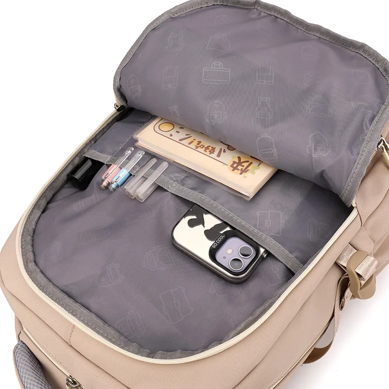 BAIJIAWEI Brand Large Capacity Students Backpack Casual Waterproof Nylon School Bag Fashion Travel College Bag 5