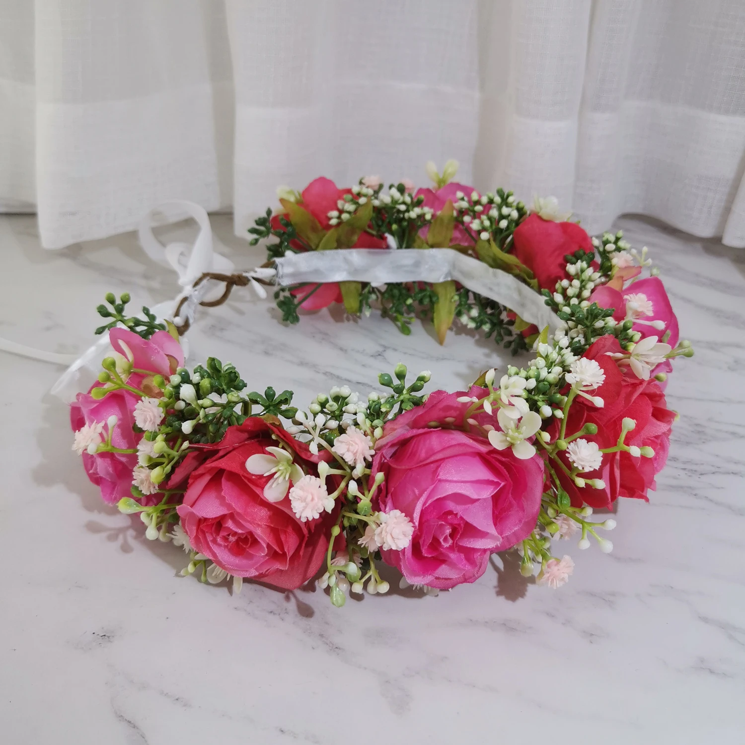 Big Rose Flower Crown Headbands Women Hair Accessories