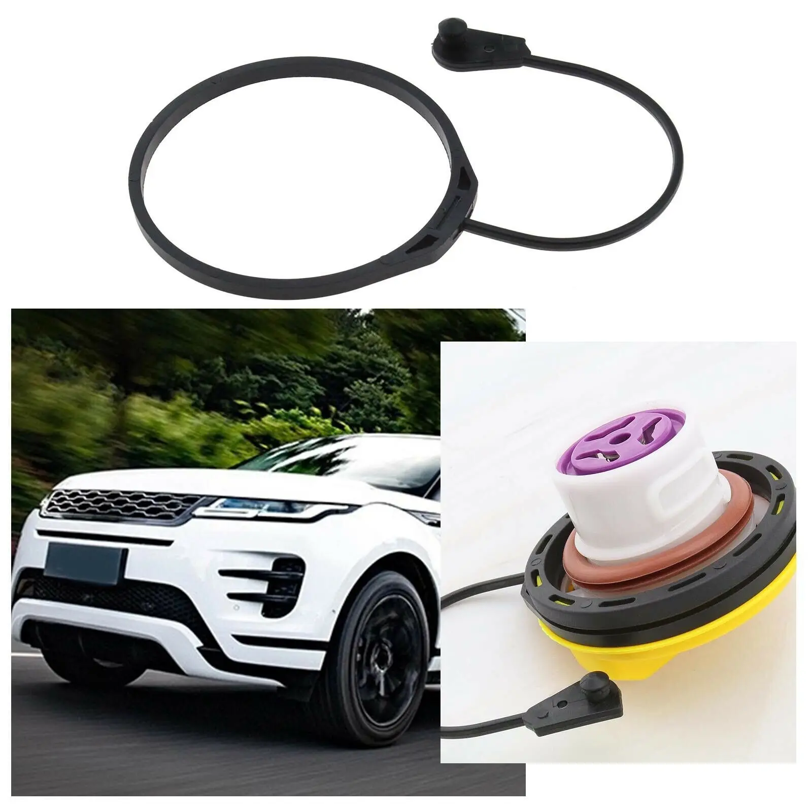Plastic Rubber Strap Fuel Filler Cap For Jaguar XF Land Rover Tether Cord Petrol Diesel Fuel