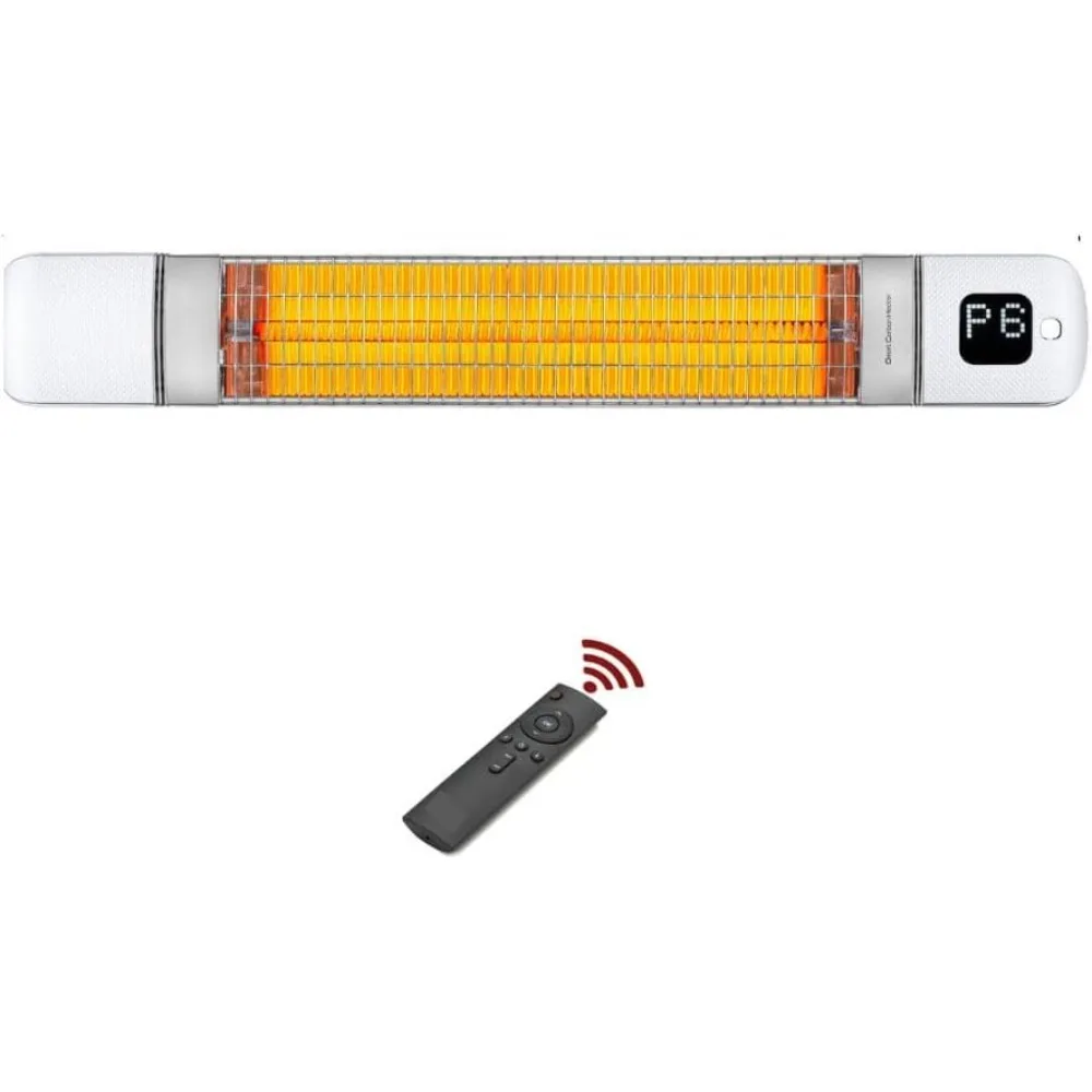 Infrared Patio Heater, Carbon Wall Mounted Heater 300/1500W, 6 Heat Modes Outdoor Heater, IP55 Waterproof, Instant Heat 5