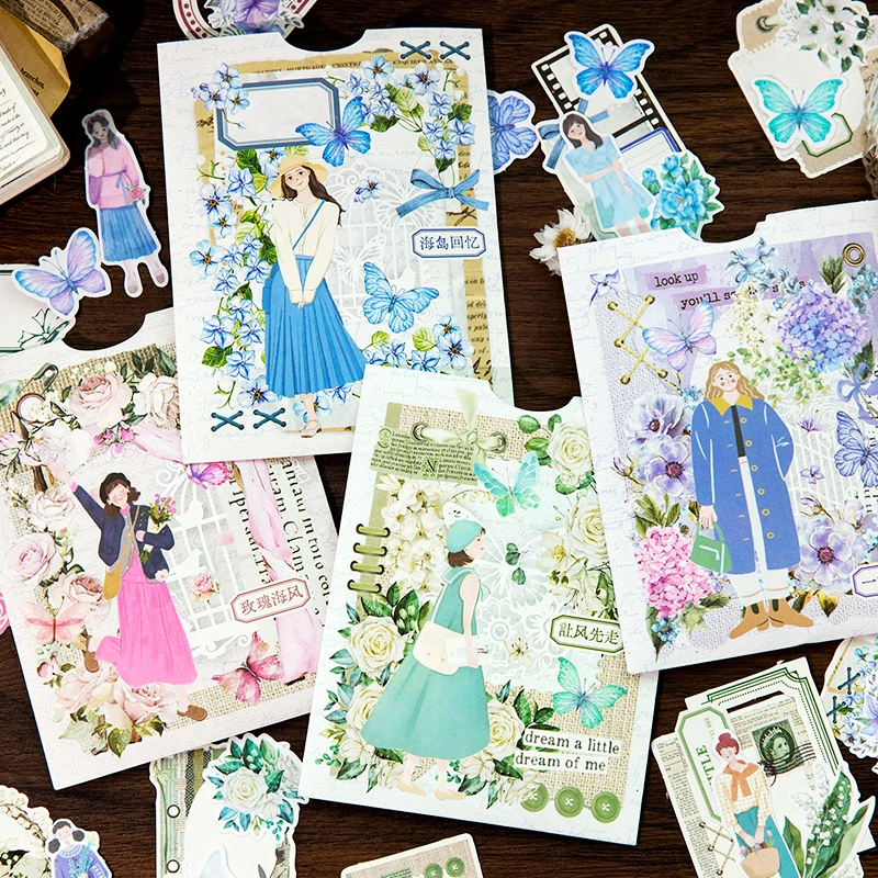 

100Sheets Material package yesterday's Romantic history literary collage base handbook Dairy Decorative Writing Background
