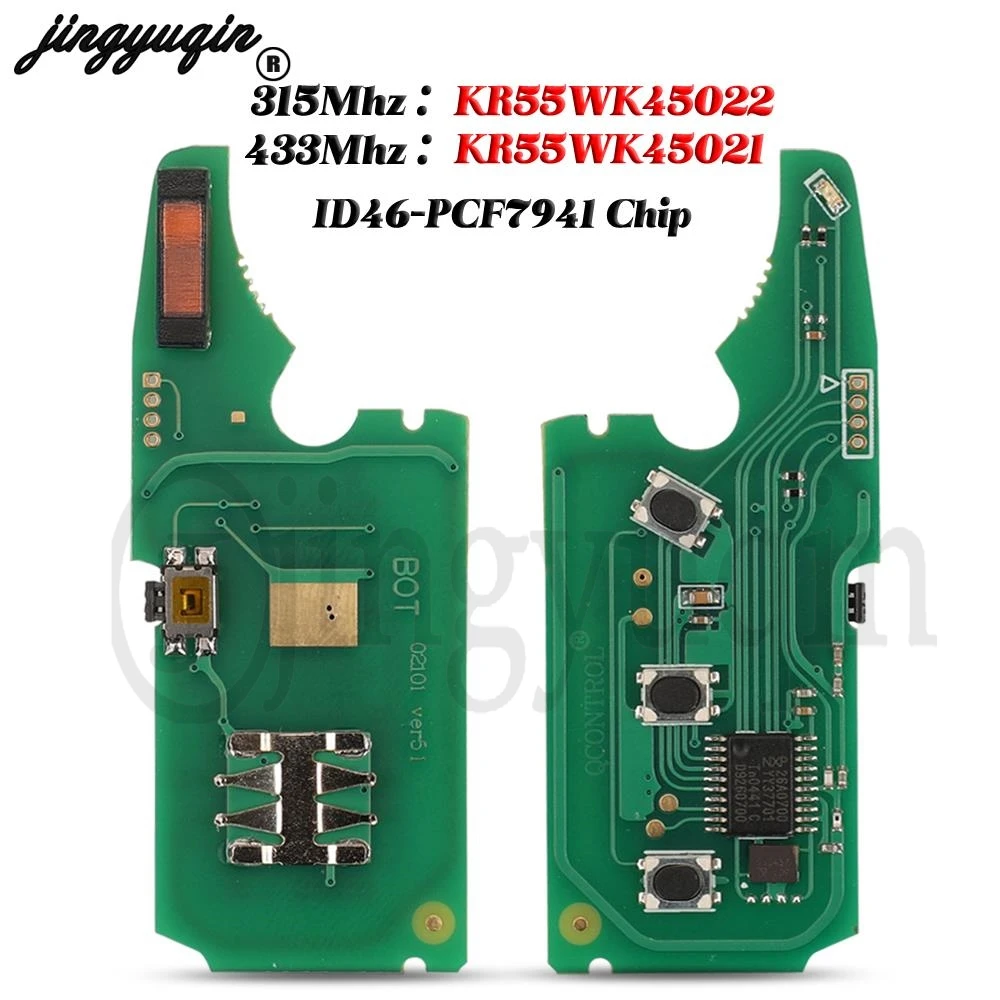 

jingyuqin 3/4 Buttons For Volkswagen Touareg Phaeton 2002- Car Remote Key Circuit Board ID46 315/434Mhz KR55WK45022 KR55WK45021