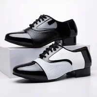 Modern Dance Shoes For Men Soft Performance Leather Breathable Social Latin Dance Square Formal Dress Jazz Dance Shoes Sneakers 1