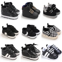 Black Fashion Casual Shoes Newborn Boys And Girls Non Slip First Walkers Infants Toddlers Comfortable Crib Shoes Kids Sneaker 1