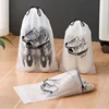 Shoes Storage Bag Clear Drawstring Dustproof Pouch Travel Shoes Organizer Transparent Shoe Packing Bag Portable Hanging Pouch 2