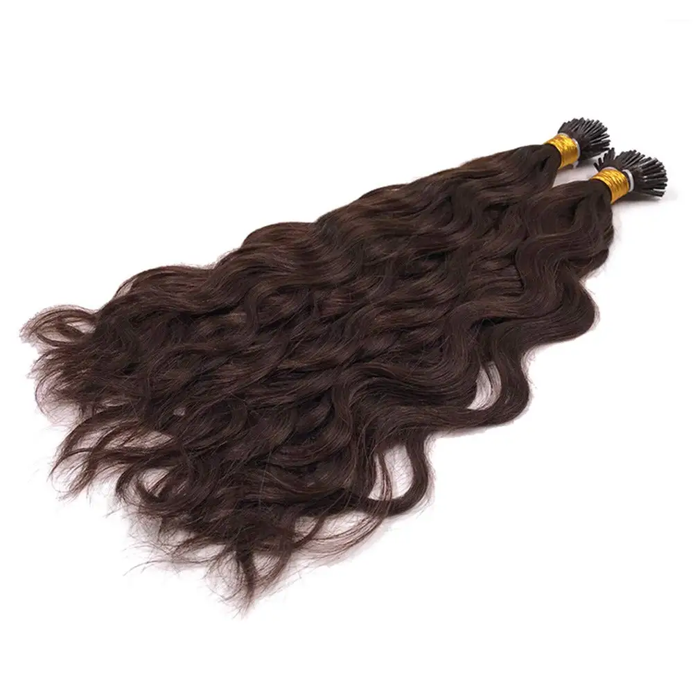 Natural Wave I Tip Human Hair Extension Brazilian Remy Hair Microlink Pre Bonded Stick I Tip Hair #2 #4 #1B 100g 100strands 4