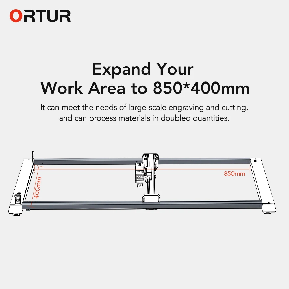 ORTUR OLM3 Y-axis Extension Kit 850x400mm for Engraving Cutting Machine