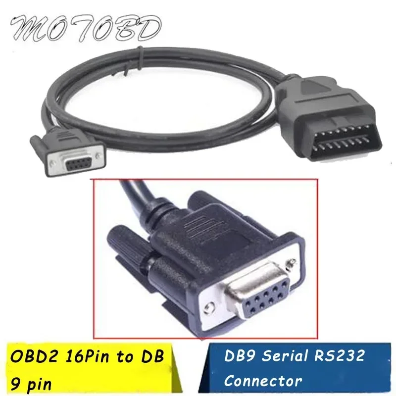 1.1M Obd 16 Pin A Db 9 Pin Seriale Rs232 Porta Femmina Linea Di Estensione Maschio 16 Pin Db 9 Pin Connettore Adattatore Ad Angolo Retto Rs232 Obd2