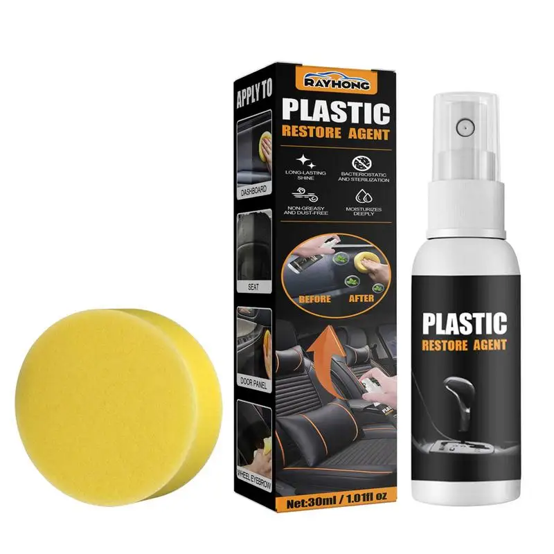 

Car Plastics Restorer Plastics Refurbishing Agent With Sponge Car Plating Refurbishing Agent Auto And Leather Renovated Coating