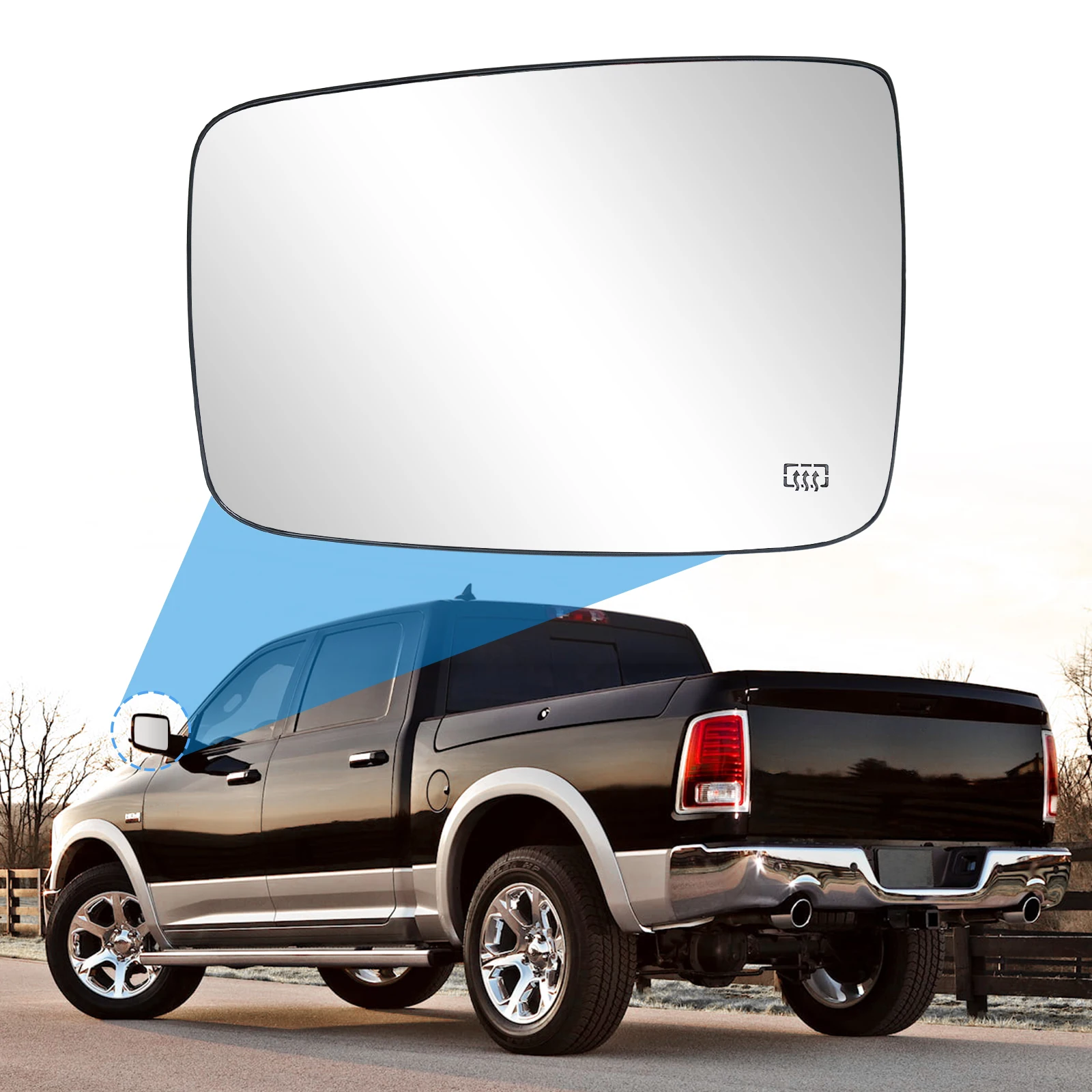 Espejo Lateral Derecho Calefactable (eléctrico) Para Dodge Ram 1500/2500 2009-2019 – Xukey