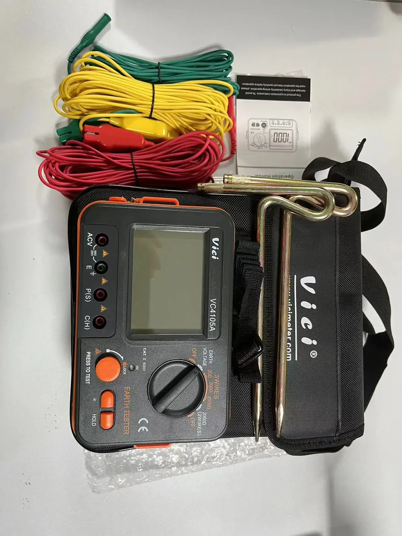 VICI Resistance VC4105A Voltage Meter Lightning Rod Instrument Tool Digital Earth Resistance Tester LCD Insulation Ground