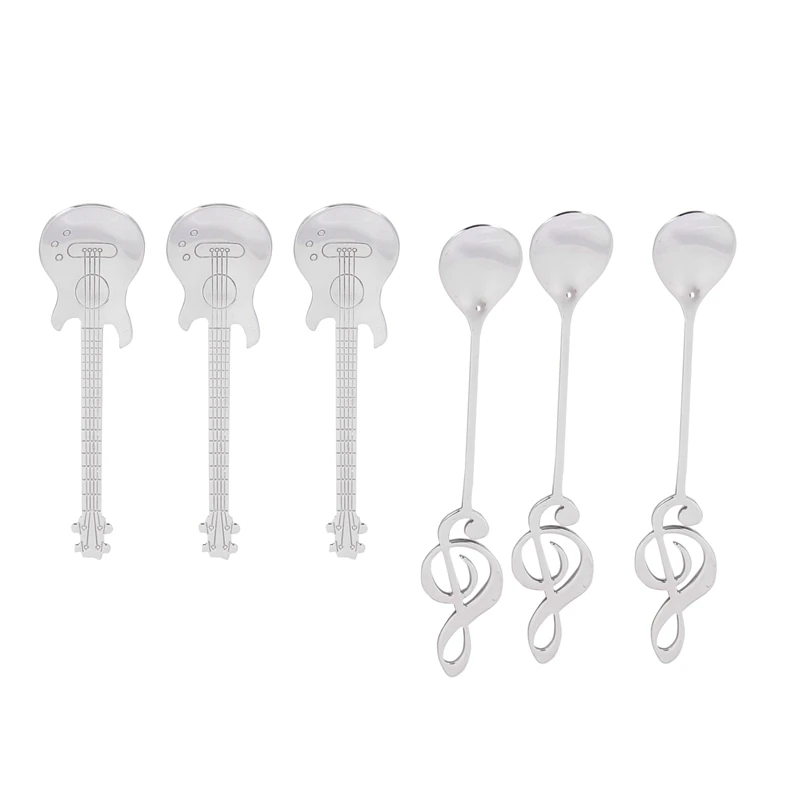 

Coffee Spoons,18 Pack Creative Cute Teaspoons Stainless Steel Staff Musical Notation Shaped (9 Music Note +9 Guitar)