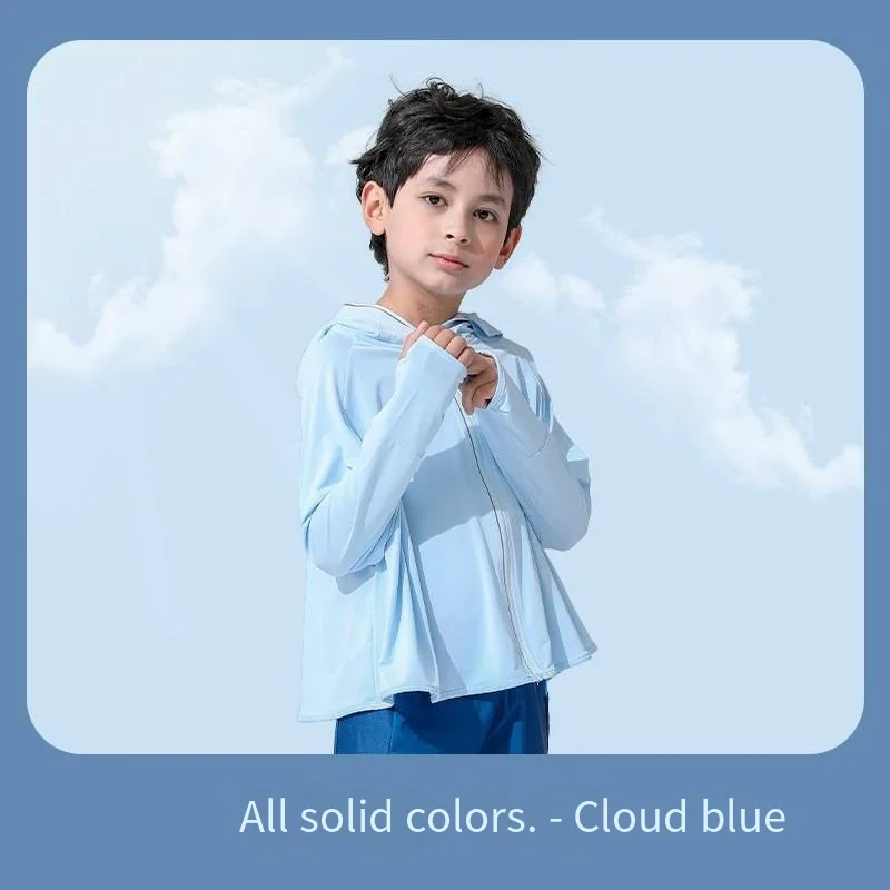Children Camping Hiking Jacket Quick Dry Clothes UV Protection Zipper Hooded Cardigan Sun Protection Clothing Bicycle Gifts