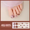 Flash Powder French White Edge Gel Nail Sticker Nude Color Toe Nails Wearable Short Flat Shape Foot Toe Stickers 6