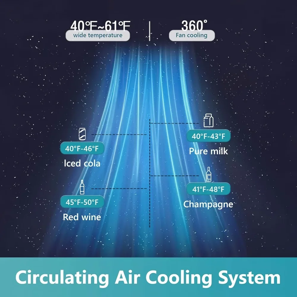 NEW-45 Bottle Wine Cooler Refrigerator, Small Built-in Wine Fridge for Red, White and Champagne, 4.5 Cu.ft Mini Fridge with Adju