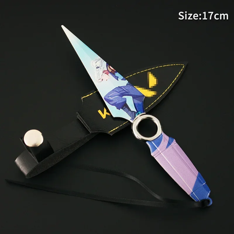 

Valorant Weapon 17cm JETT Kunai with Pattern Game Peripheral Metal Samurai Weapon Model Accessories Karambit Swords Toys Knife