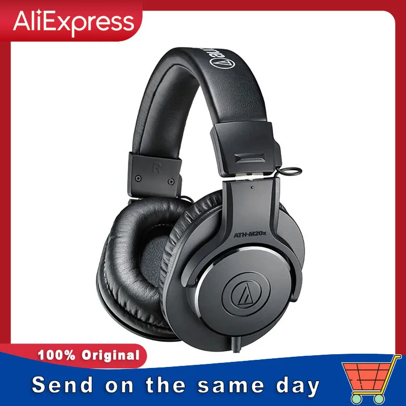 Audio-Technica ATH-M20X оригинальные проводные профессиональные наушники с глубоким басом и металлическим материалом с закрыт...