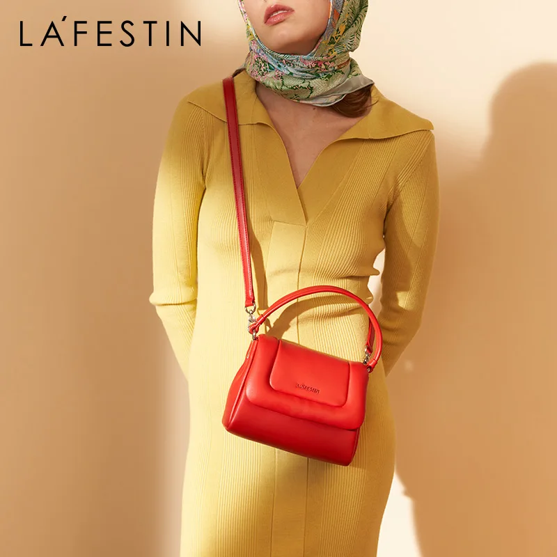 LA FESTIN-자연스러운 포옹 시리즈 패션 가방 여성용, 원 숄더 메신저 백, 고품질 텍스처 핸드백, 2022