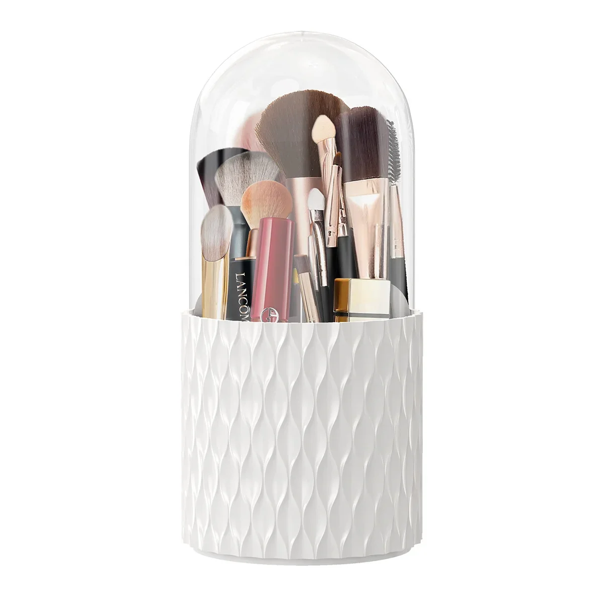360 Rotating Cosmetics Makeup Brush Organizer with Lid Dustproof Large Capacity Cosmet Holder Box for Jewelry Pen 1PC 6