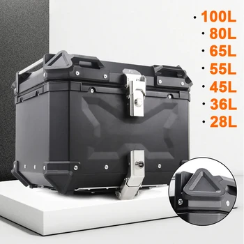 45L 55L 65L 80L 100L Motorcycle Aluminum Top Case Large Capacity Motorcycle Rear Trunk Universal Luggage Tail Box Moto Top Box