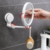 Wall Mirror Folding Arm Extend Bathroom Mirror Without Drill With Magnification Suction Arm Double Side Cosmetic Makeup Mirror 4