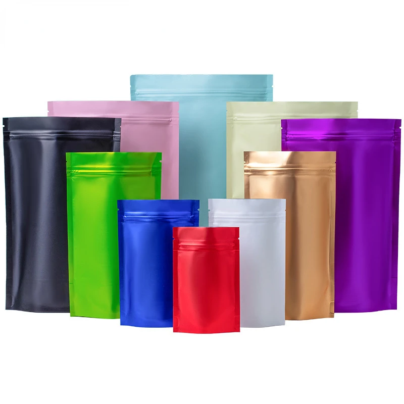 

100pcs Matte Stand up Aluminum Foil Zip Lock Bag Resealable Coffee Sugar Spice Beans X-mas Gift Heat Sealing Printing Pouches