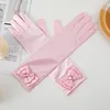 Girls Princess Accessories Kids Satin Bow Elsa Cinderella Gloves for Costume Children Birthday Halloween Party Cosplay Gift 2