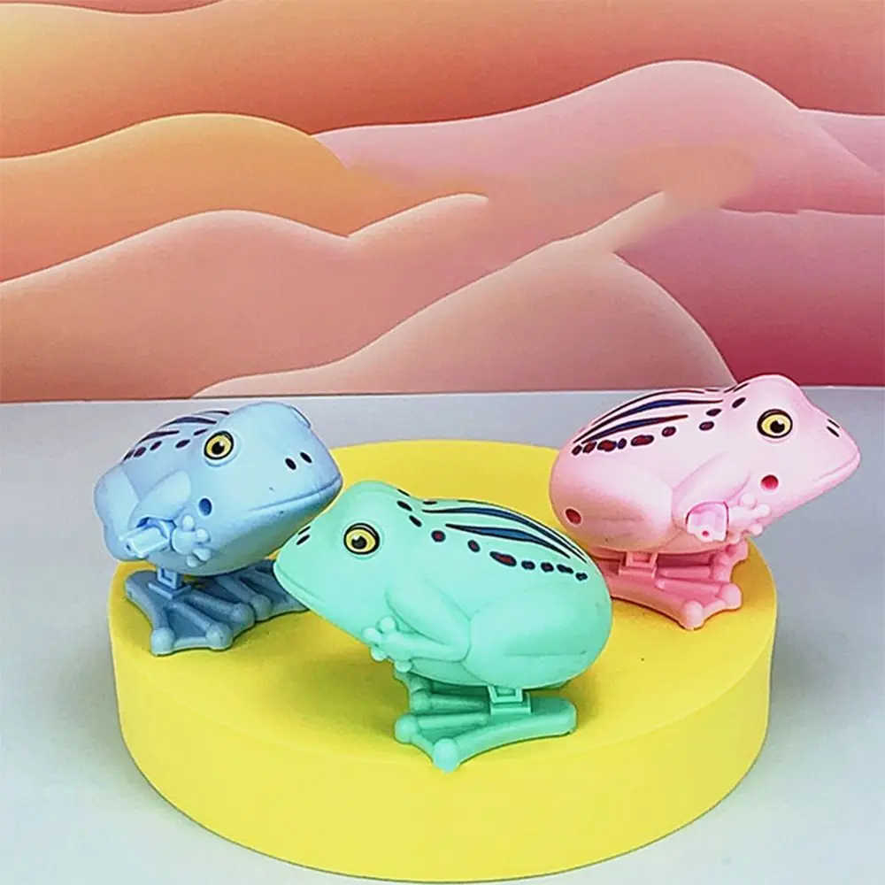 

Random Color Frog Wind Up Toy Cute Cartoon Design Swing Toy Jumping Frog Clockwork Toy Interaction Toddler Toys Fidget Toy