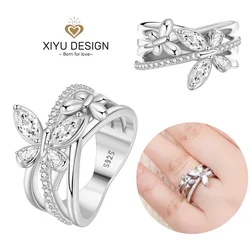 Elegant 925 Silver Zircon Bow Ring - Shimmering Fine Jewelry Gift - 8 (Ochre)