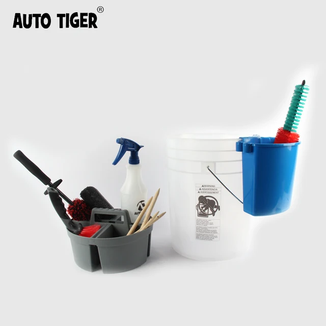 Auto Tiger Grey round tool handbasket Car Detailing Bucket Organizer Car  Wash Bucket Buddy With Brush Containment - AliExpress