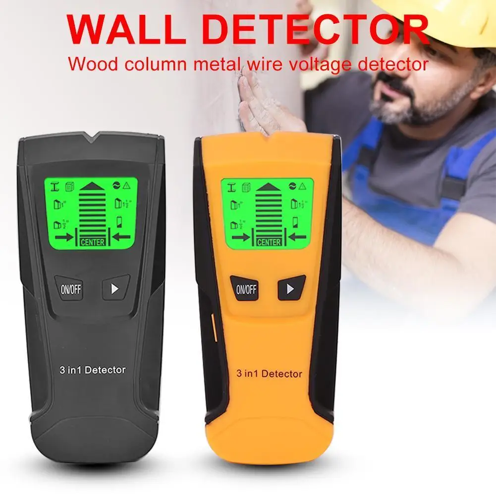 3 In 1 Metal Gold Detector Find Metal Wood Studs AC Voltage Live Wire Detector Wall Scanner Electric Box Finder Walls Detectors