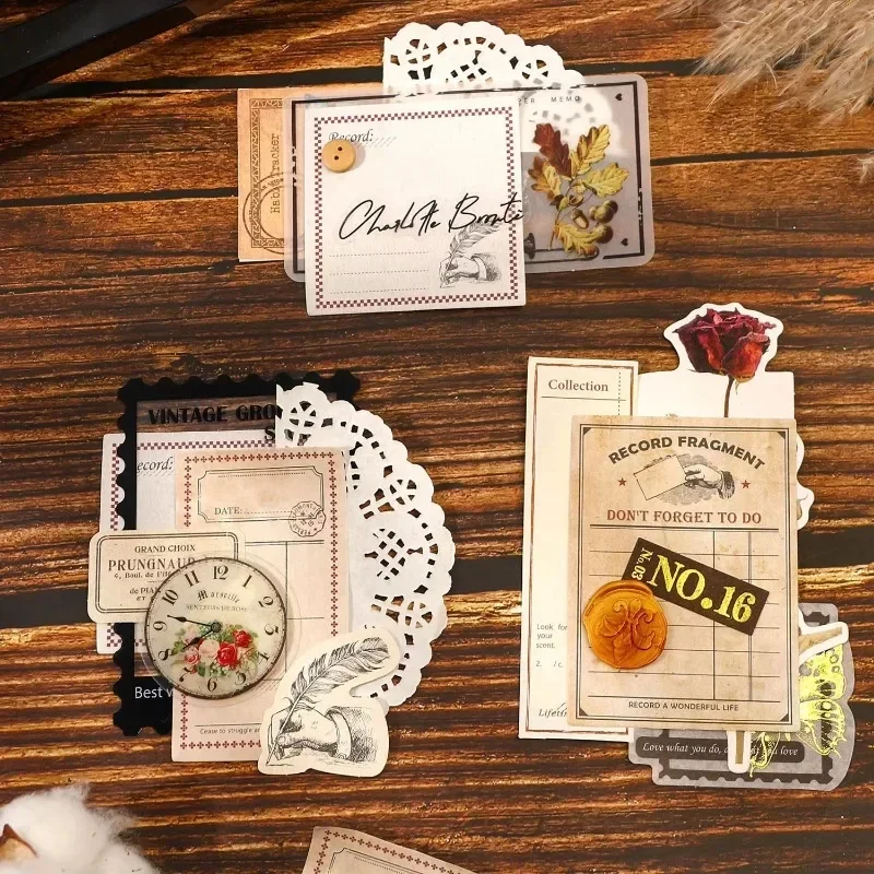 30Sheets Collage Supplies Memo Sticky Poetry Pad Account Convenience Material Decoration Writing Handmade Scrapbook 157*97mm 2