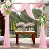 3/6m Wedding Arch Drape Fabric Sheer Chiffon Tulle Curtain For Banquet Birthday Party Backdrop Wedding Chair Sashes Decor Yarn 1