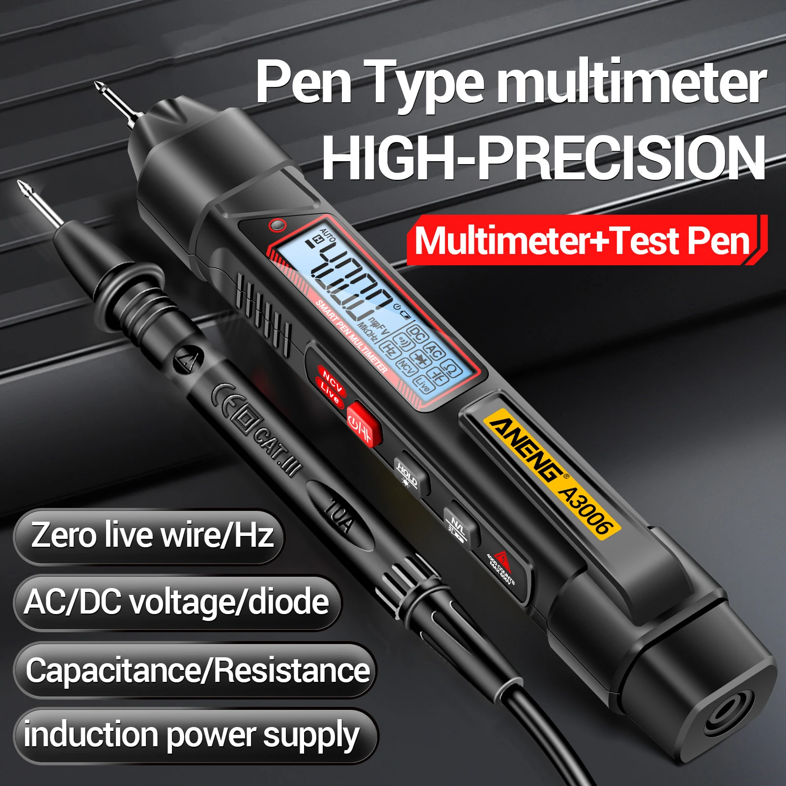 Digital multimeter ANENG A3006 4000 Counts Pen Type Multimeter Measure AC/DC voltage Detachable pen tip Test Zero Fire Line high precision Tools
