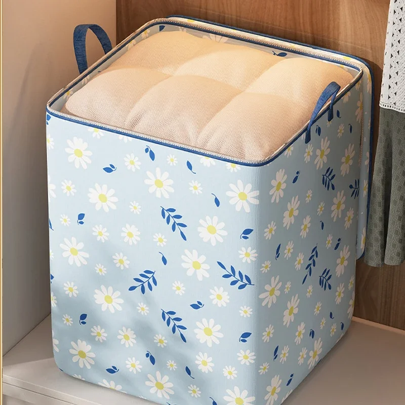 110/140/180/L Large Capacity Clothing Storage Box Folding Non Woven Fabric Quilts Clothes Organizer Case With Zipper Storage Bag 3