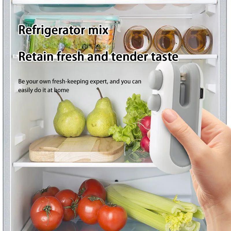 New Mini Bag Sealer Plastic Bag Sealing Machine 2 in 1 Heat Seal Rechargeable With Cutter For Plastic Bags / Snack Bags 3