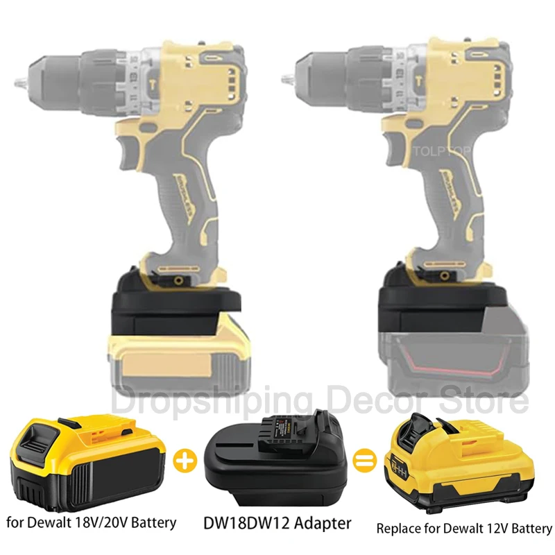 

Конвертер адаптера батареи DM18DW12 для Dewalt/Milwaukee 18 в 20 в, преобразователь литий-ионных батарей в для электроинструментов Dewalt 12 В